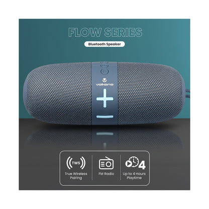 Volkano Flow Series Portable Bluetooth Speaker - Blue with Blue Buttons