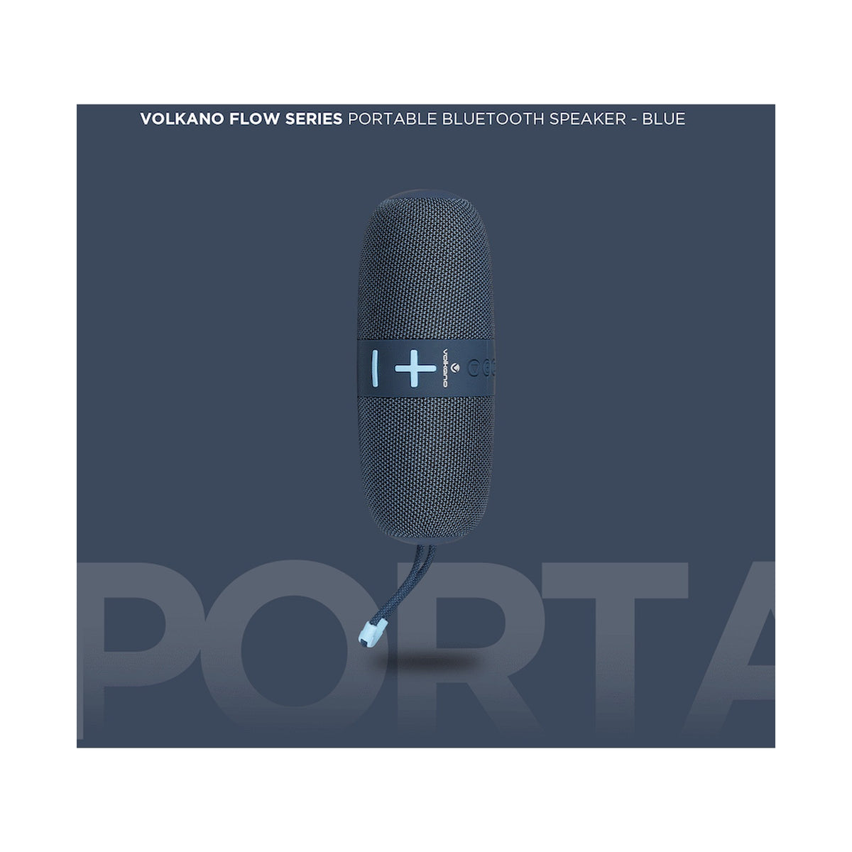 Volkano Flow Series Portable Bluetooth Speaker - Blue with Blue Buttons