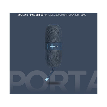 Volkano Flow Series Portable Bluetooth Speaker - Blue with Blue Buttons