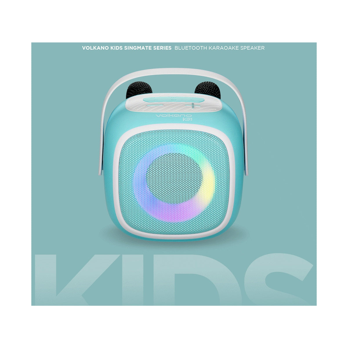 Volkano Kids SingMate Series Bluetooth Speaker with 2 Wireless Microphones - Mint