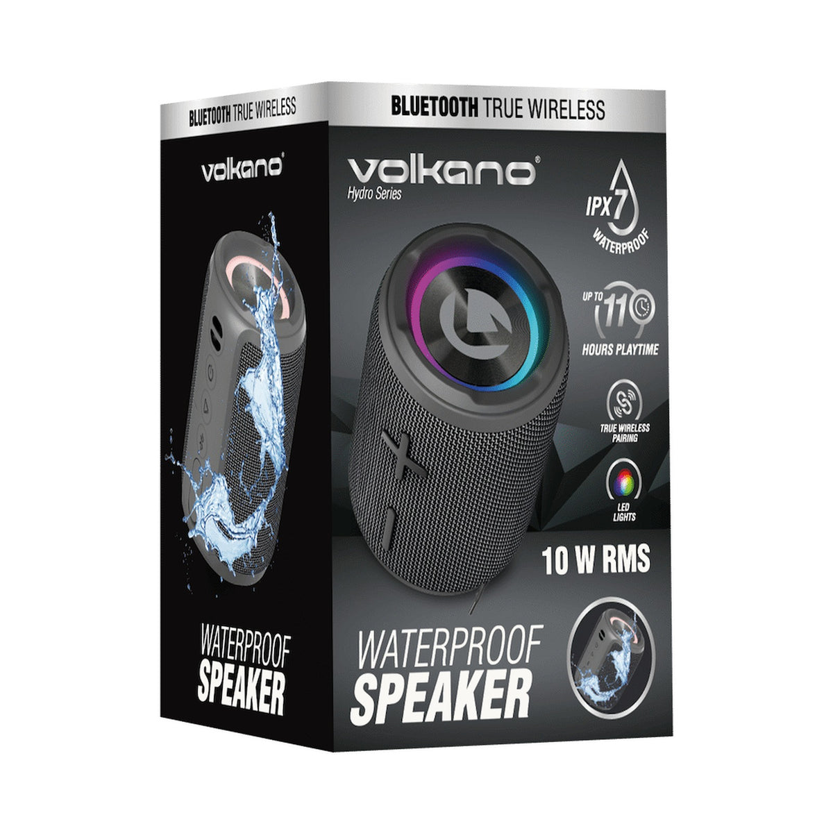 Volkano Hydro Series IPX7 Bluetooth Speaker - Black