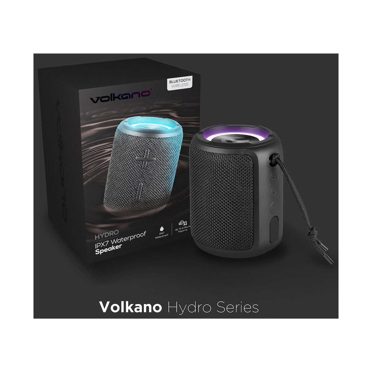 Volkano Hydro Series IPX7 Bluetooth Speaker - Black