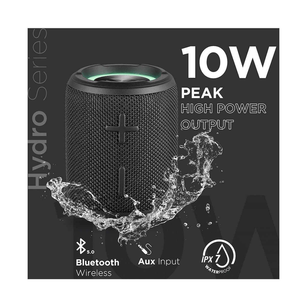 Volkano Hydro Series IPX7 Bluetooth Speaker - Black