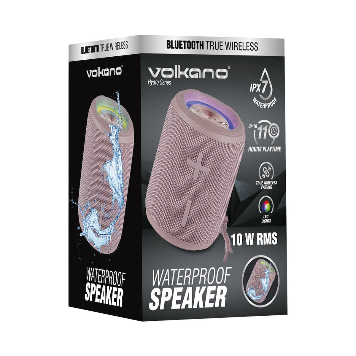 Volkano Hydro Series IPX7 Bluetooth Speaker - Pink