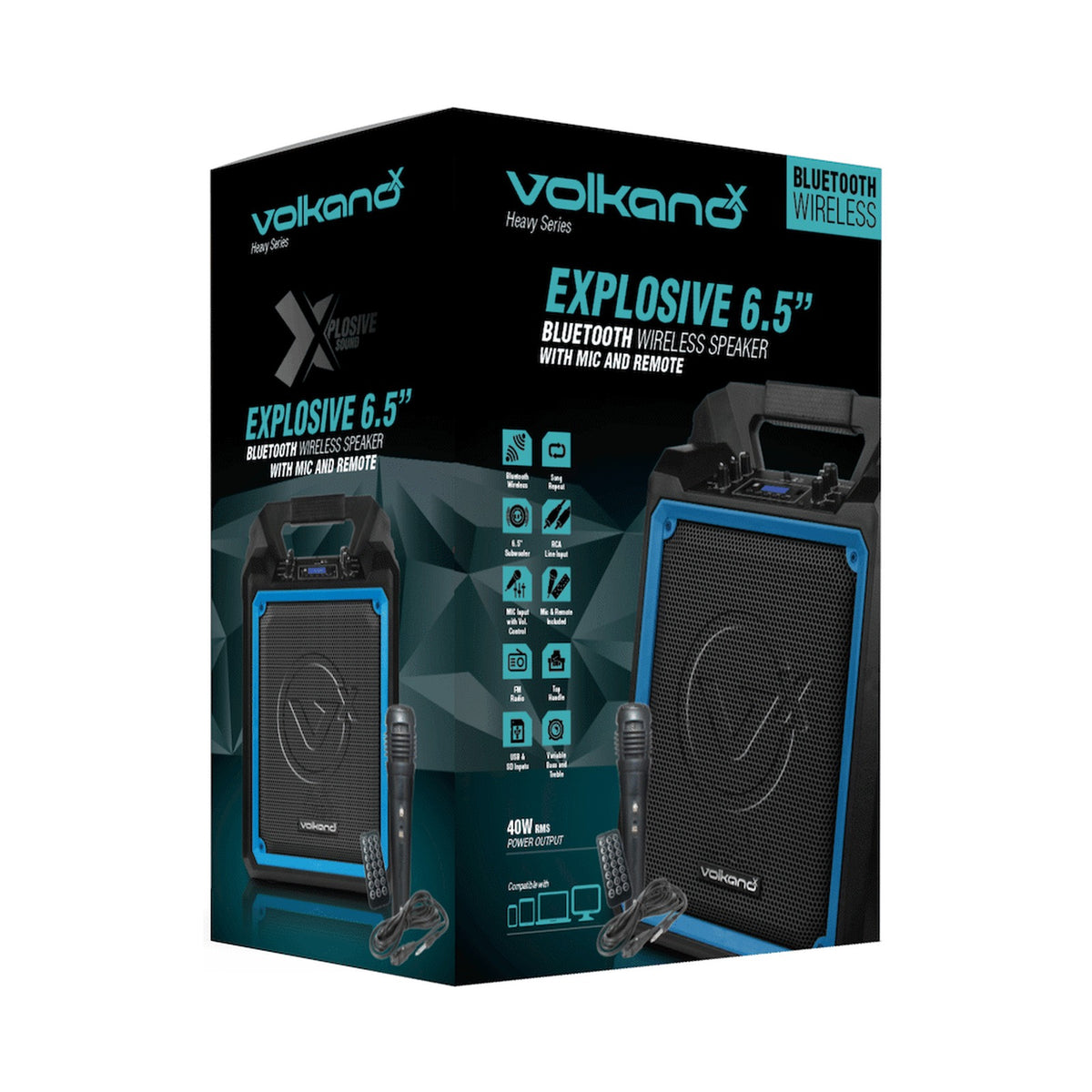 VolkanoX Heavy Series 6.5" Speaker with Wired Mic