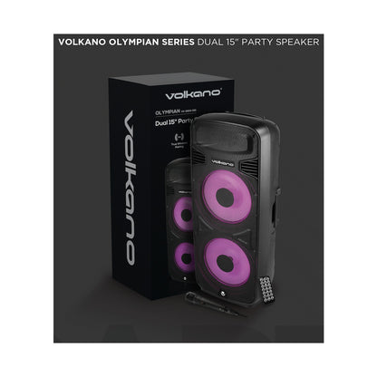 Volkano Olympian Series Dual 15" Party Speaker - Black