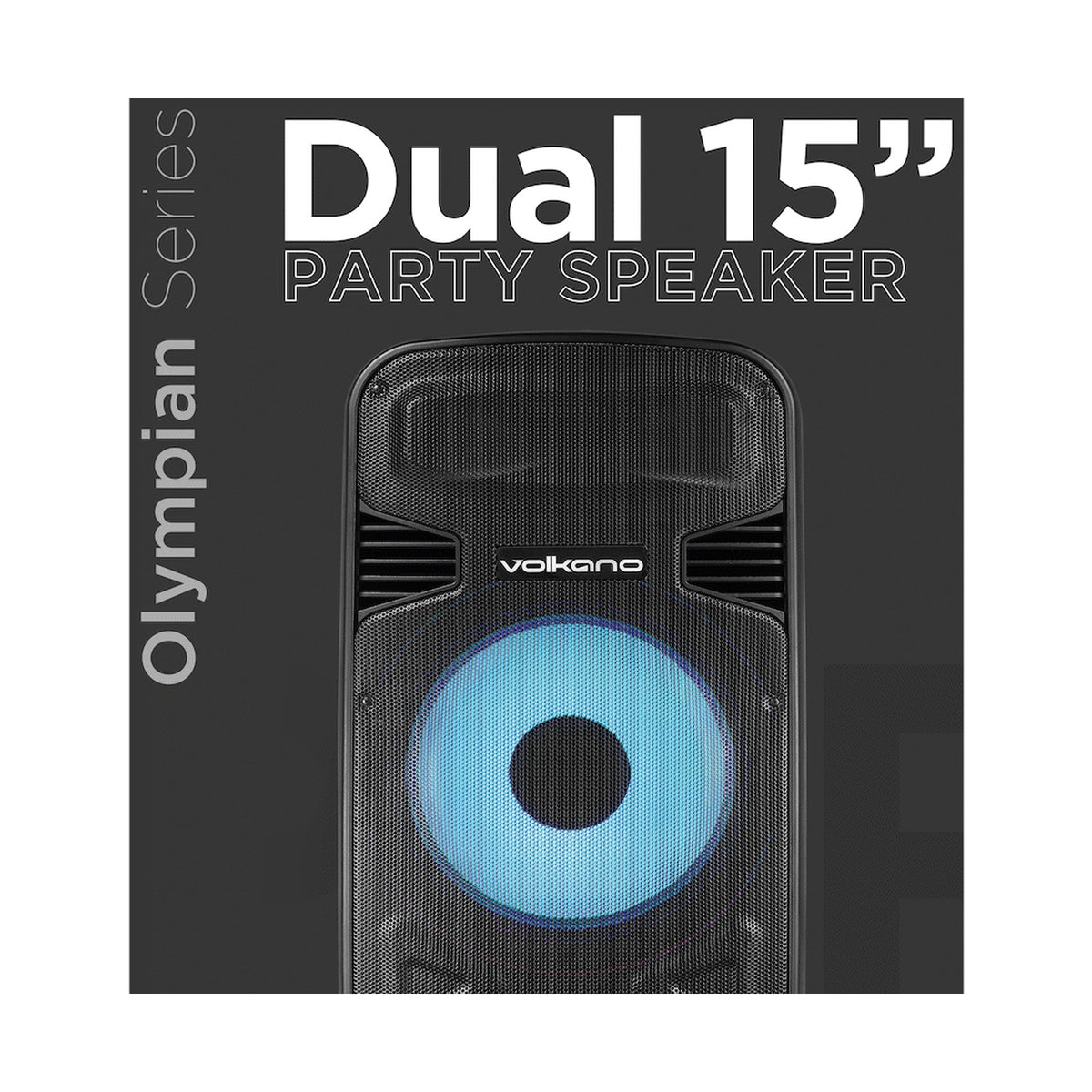 Volkano Olympian Series Dual 15" Party Speaker - Black