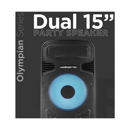 Volkano Olympian Series Dual 15" Party Speaker - Black