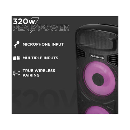Volkano Olympian Series Dual 15" Party Speaker - Black