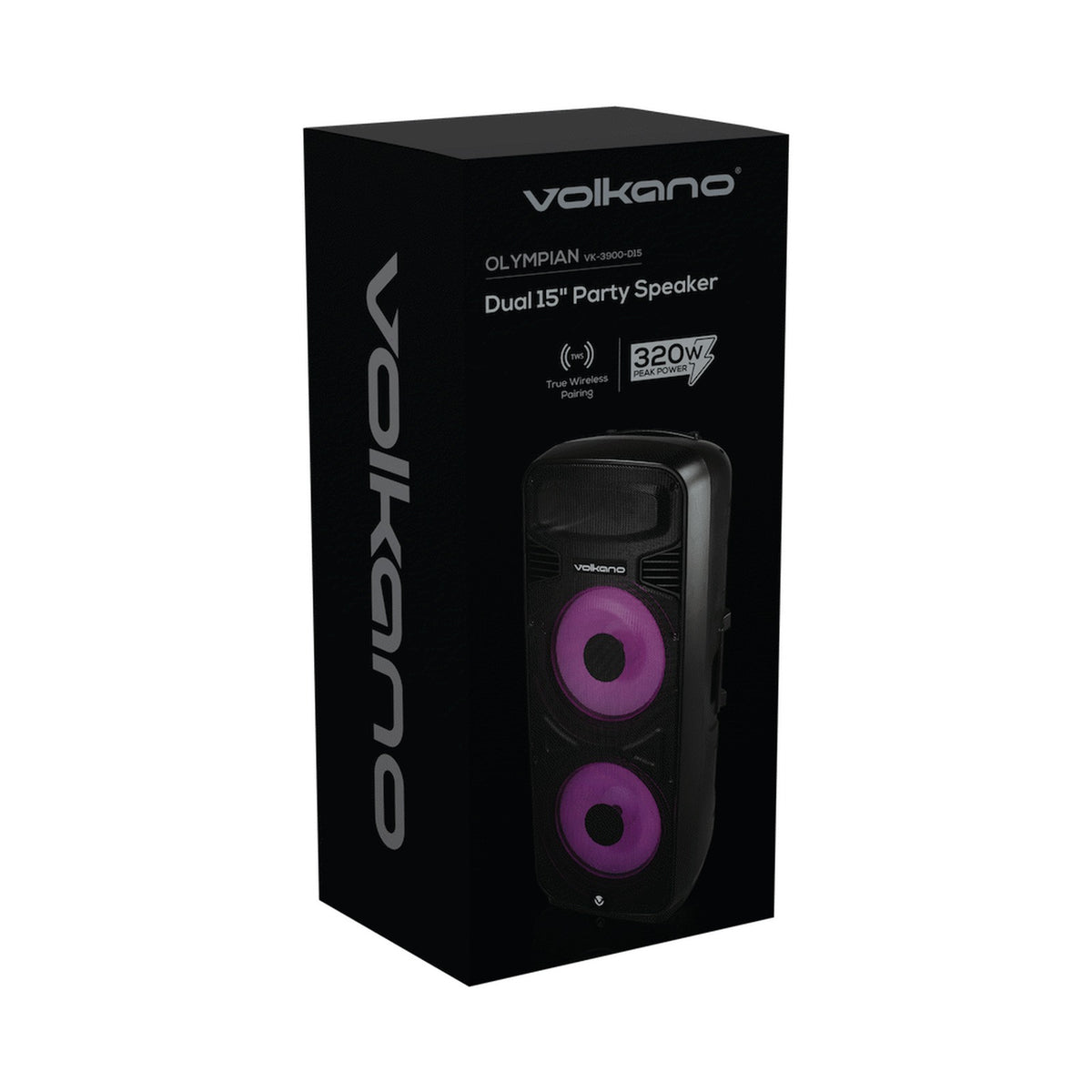 Volkano Olympian Series Dual 15" Party Speaker - Black