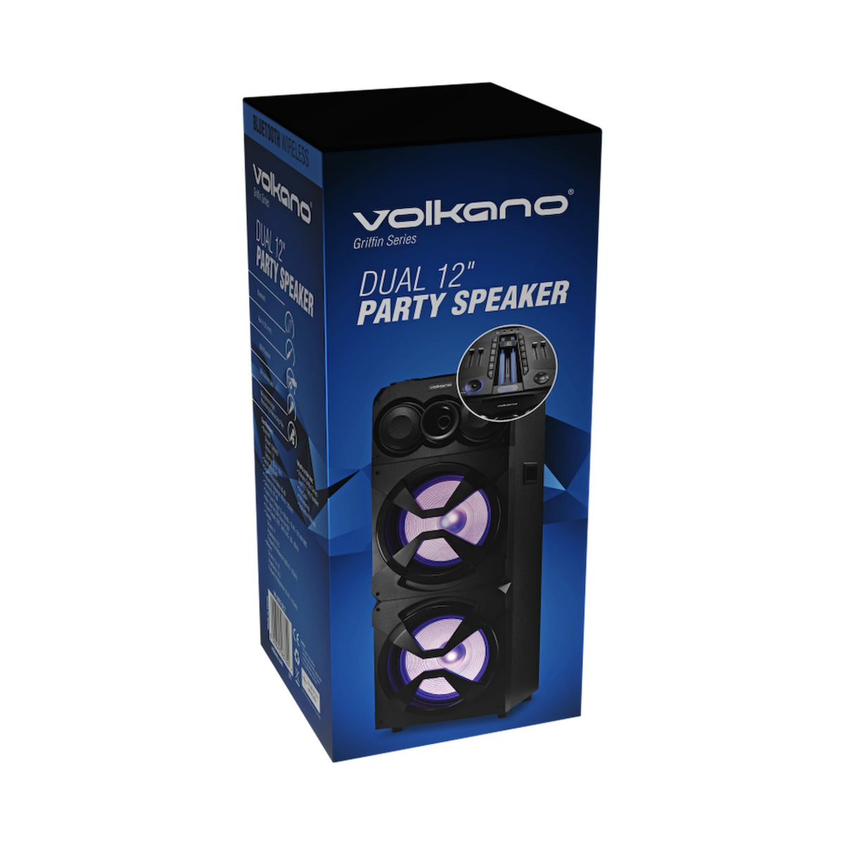Volkano Griffin Series Dual 12" Party Speaker - Black