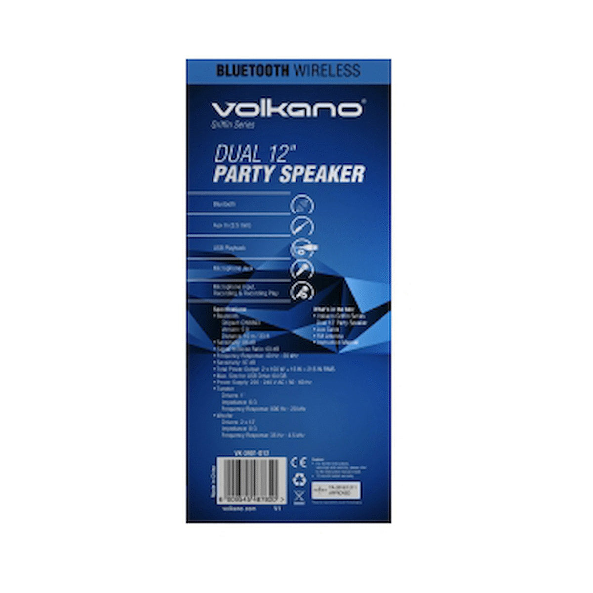 Volkano Griffin Series Dual 12" Party Speaker - Black