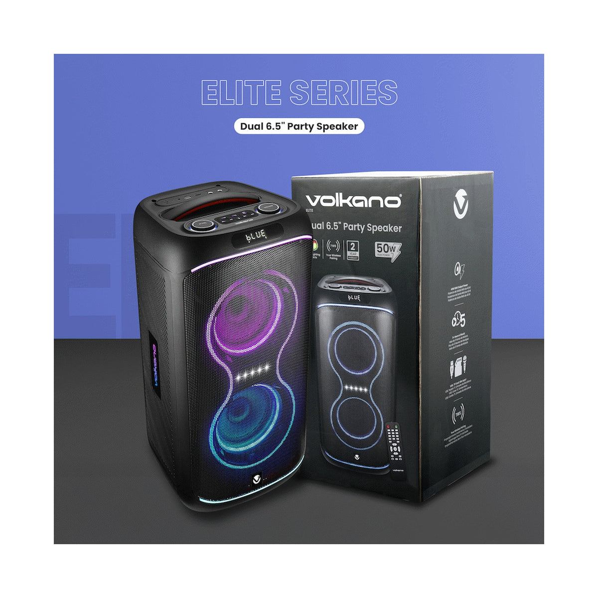Volkano Elite Series Dual 6.5" Party Speaker