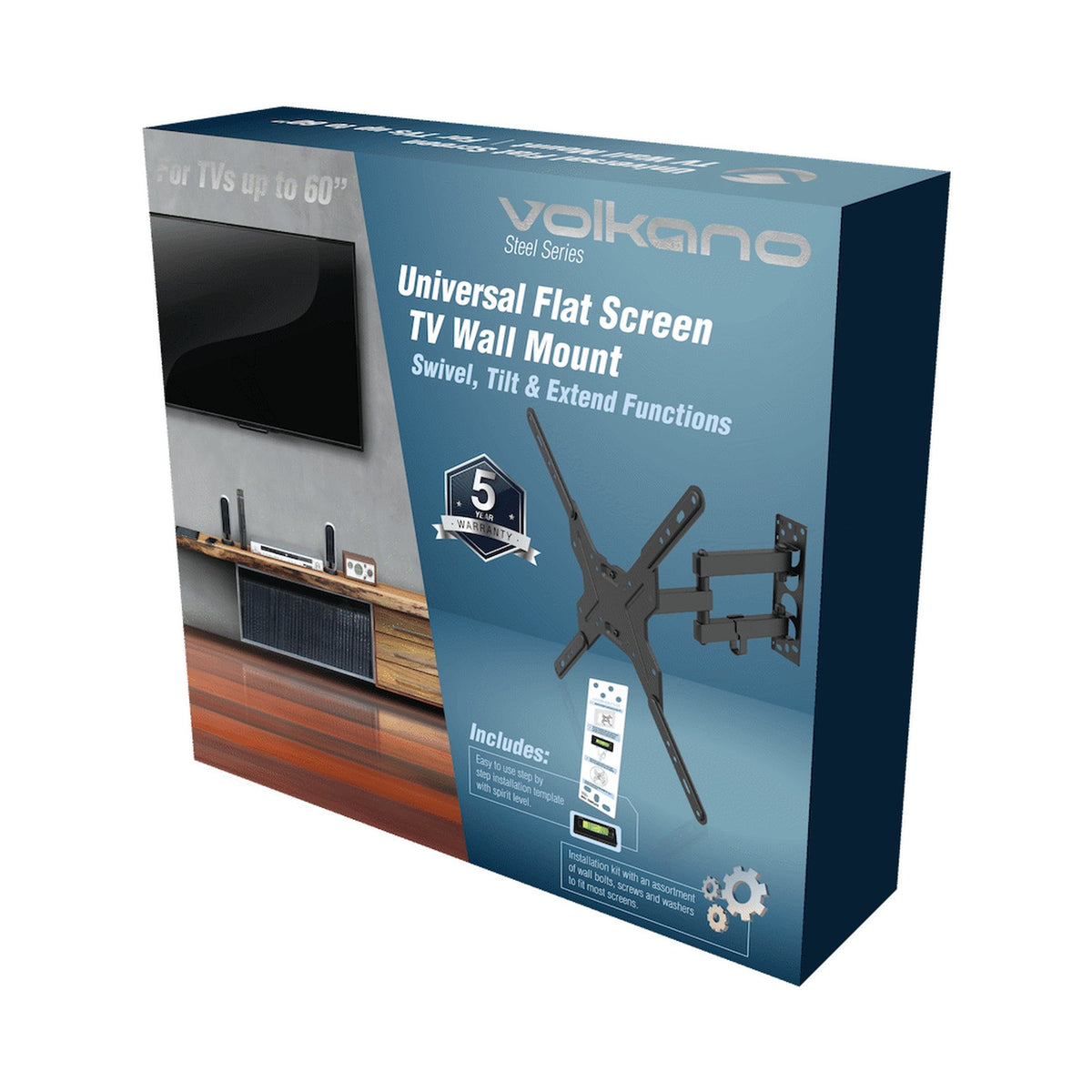 Volkano Steel series TV Wall Mount Full Motion 26~60 inch - black