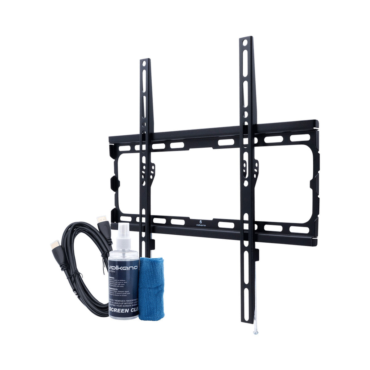 Volkano Steel Series Fixed TV Wall Mount Bundle for up to 70" TVs