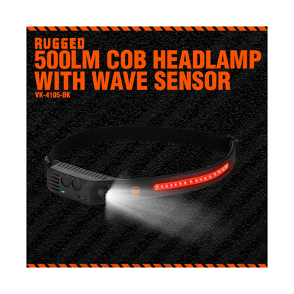 Rugged by Volkano 500lm COB Headlamp with Wave Sensor