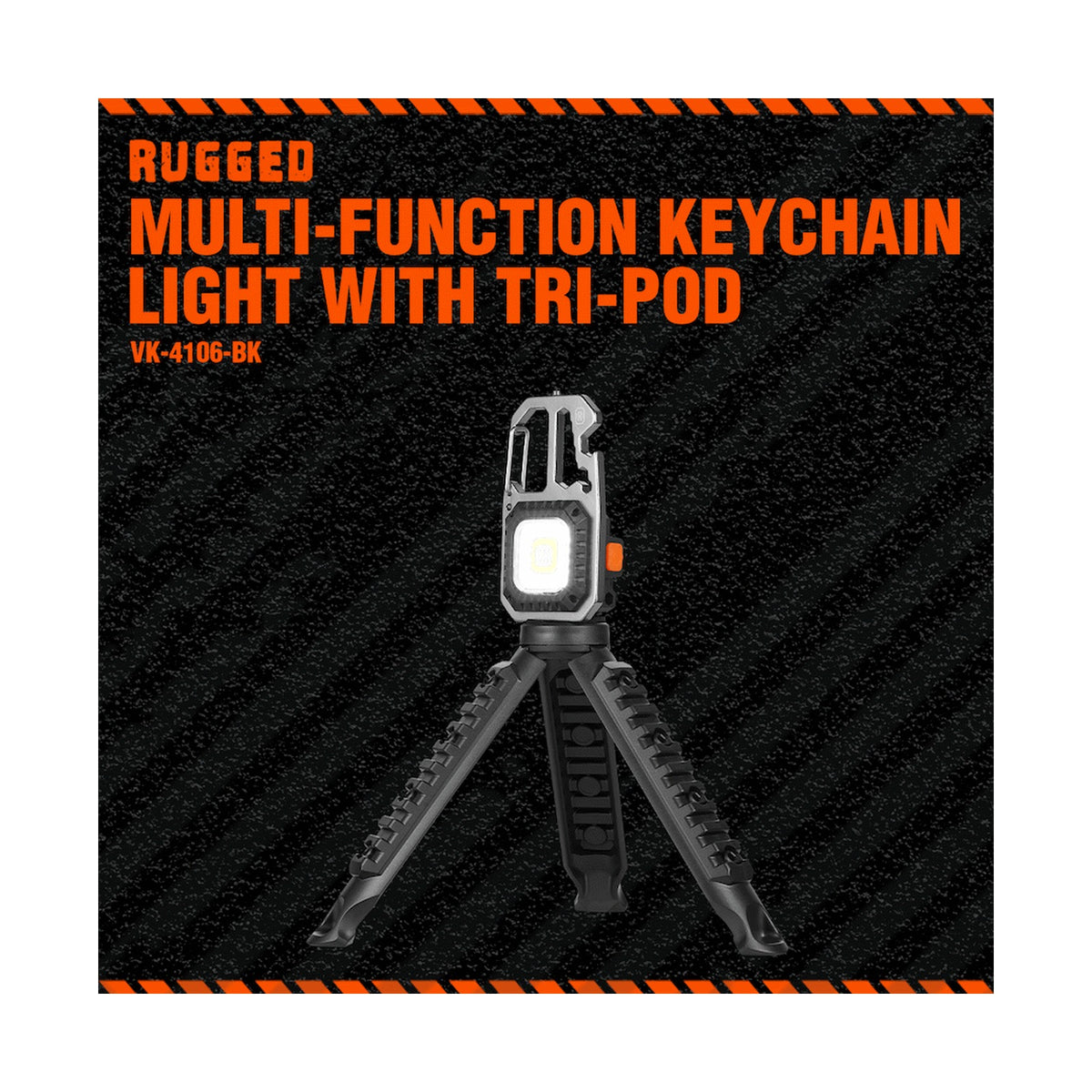 Rugged by Volkano Multi-Function Keychain Light with Tripod