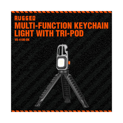Rugged by Volkano Multi-Function Keychain Light with Tripod