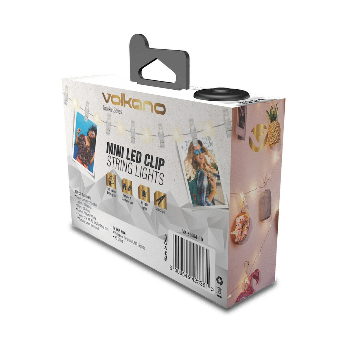 Volkano Twinkle Series Photo Clips with LED Lights - Gold
