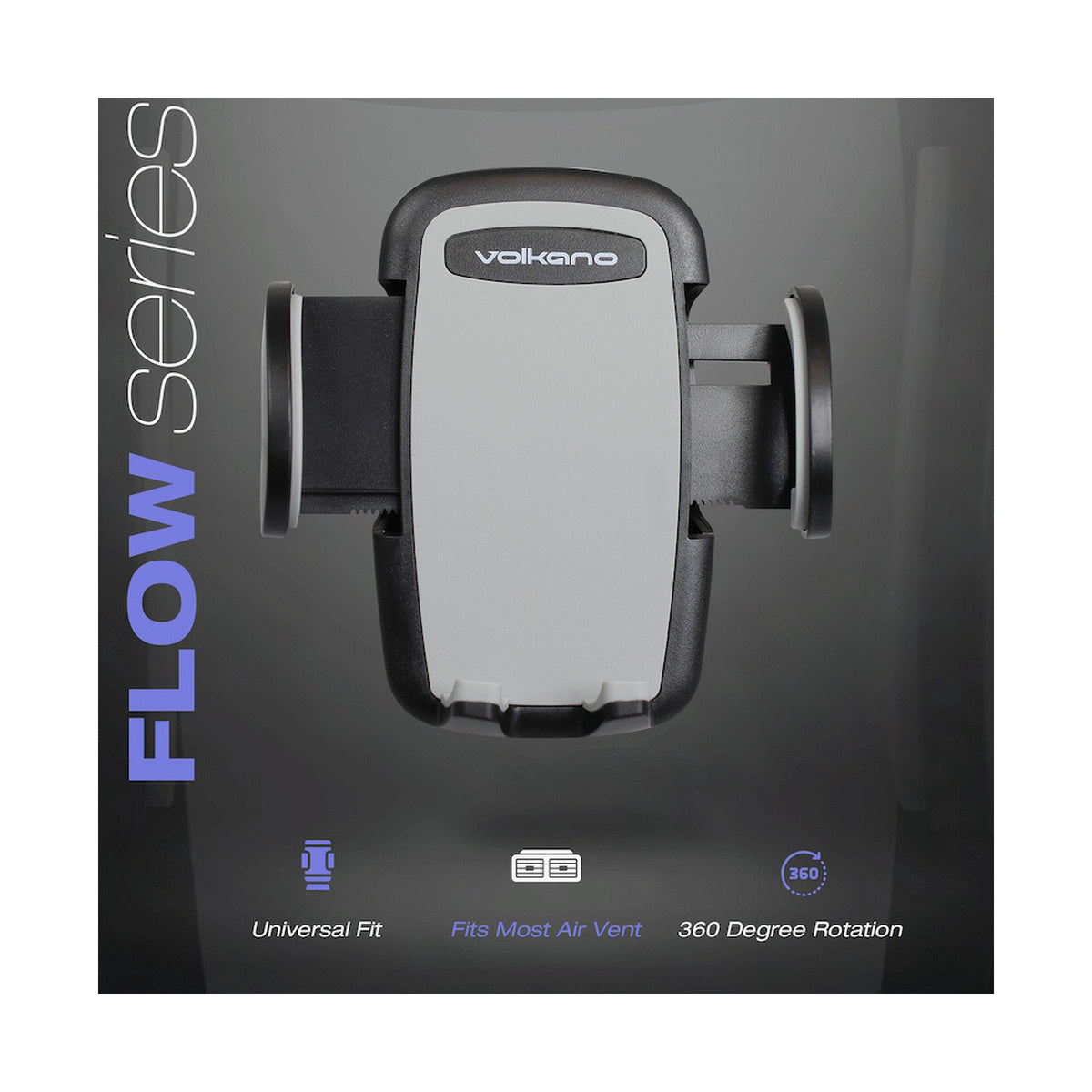 Volkano Flow Series Car Air Vent Phone Holder - Large - Black
