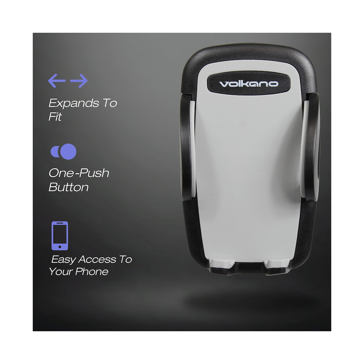 Volkano Flow Series Car Air Vent Phone Holder - Large - Black