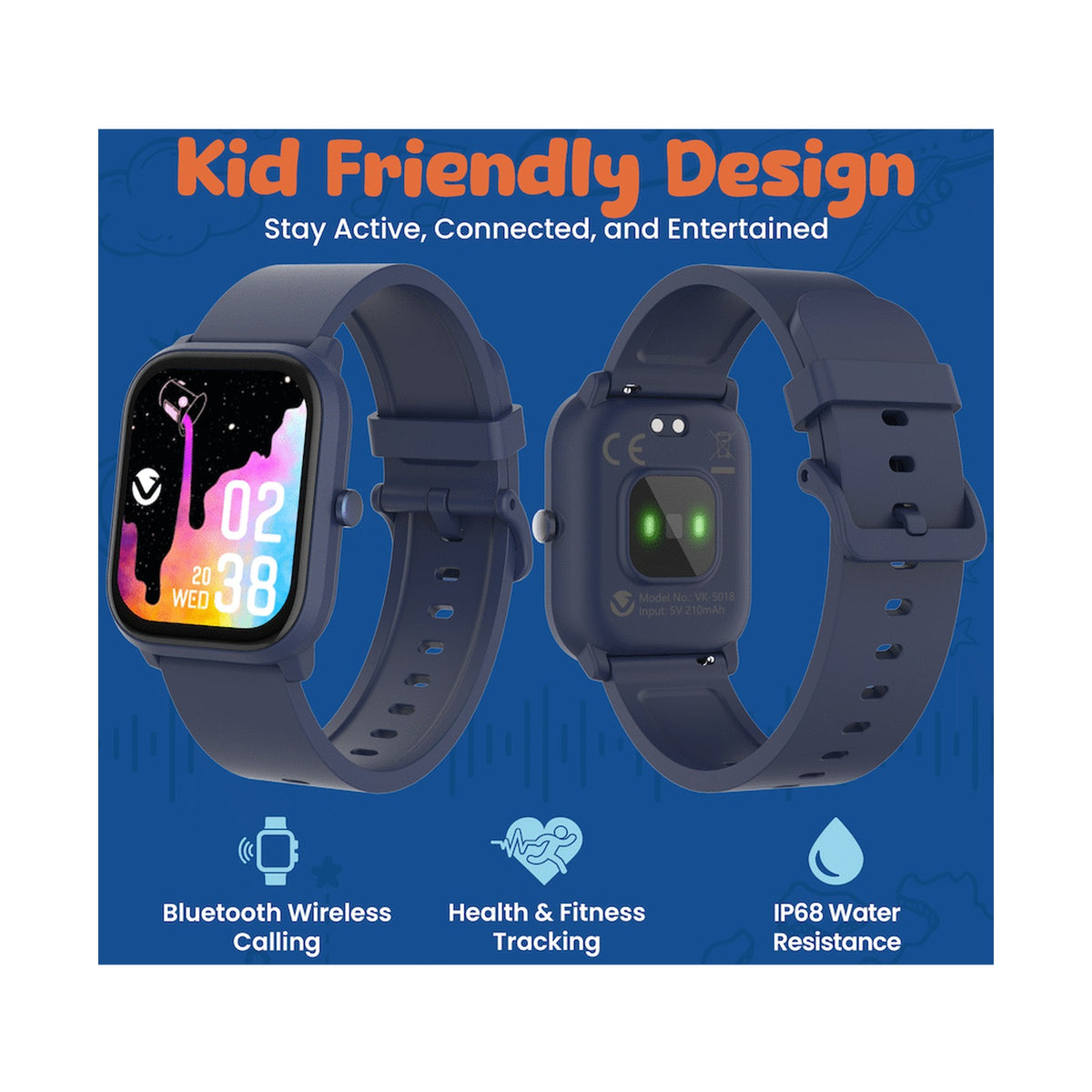 Volkano Vivo Series Kids Smart Watch - Dark Blue