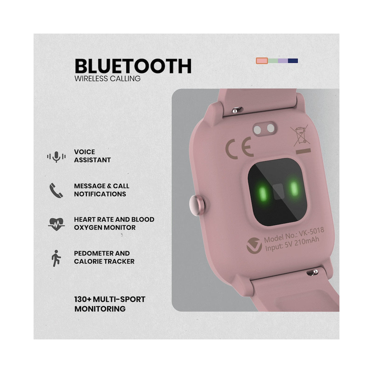 Volkano Vivo Series Kids Smart Watch - Pastel Pink