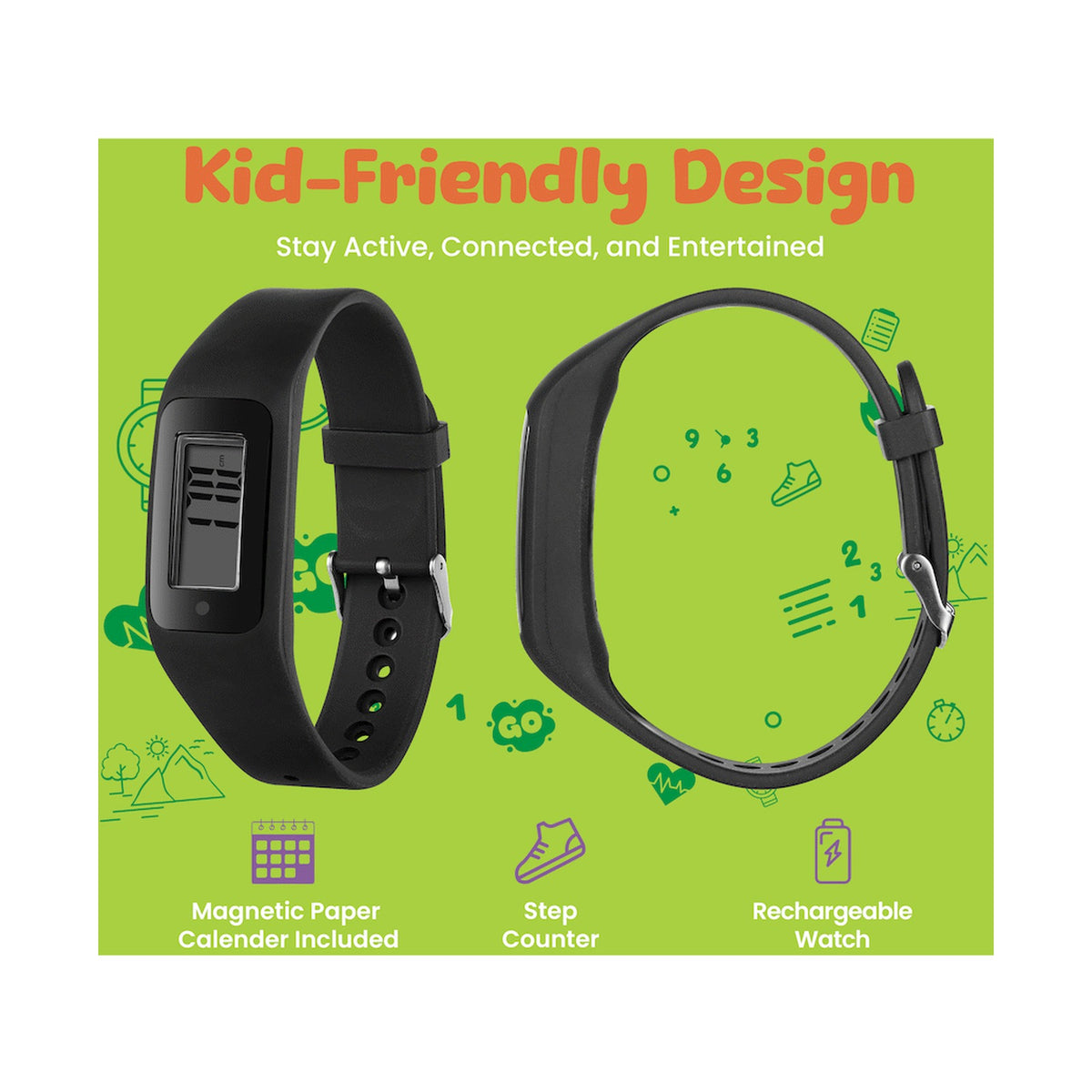 Volkano Step Up Series Activity Watch - Black