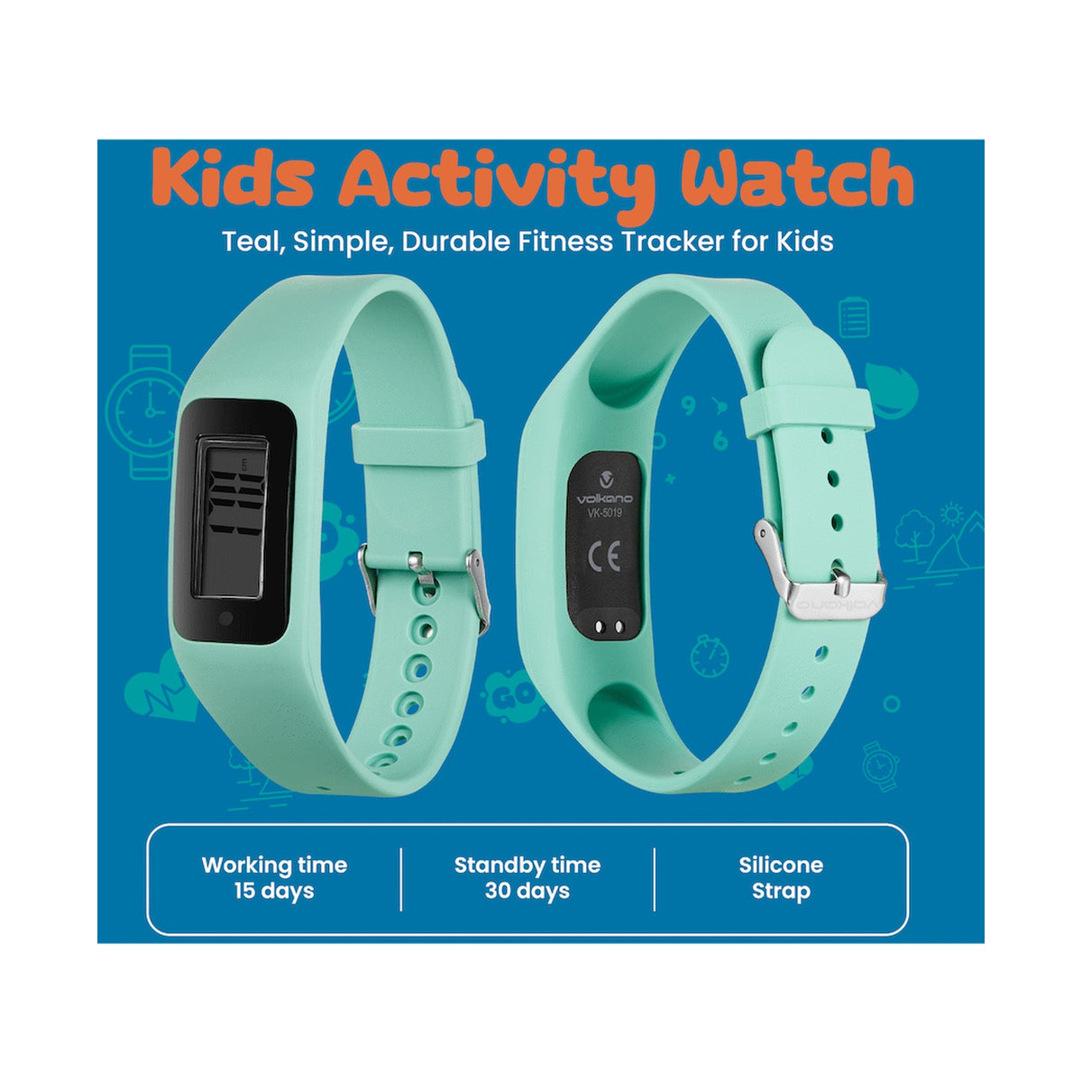 Volkano Step Up Series Activity Watch - Teal