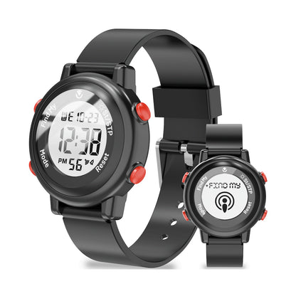 Volkano Kids Digital Watch with Apple Find My - 3ATM Waterproof (Anti-Lost) - Black