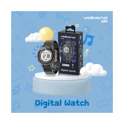 Volkano Kids Digital Watch with Apple Find My - 3ATM Waterproof (Anti-Lost) - Black