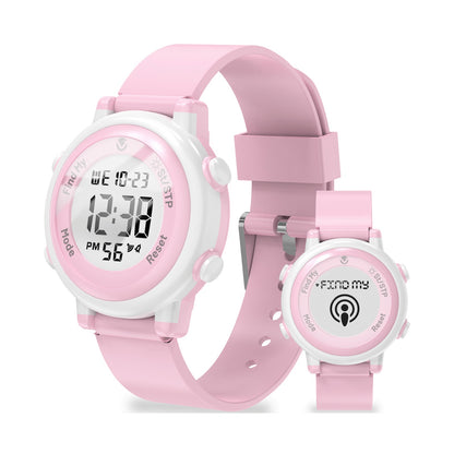 Volkano Kids Digital Watch with Apple Find My - 3ATM Waterproof (Anti-Lost) - Pink