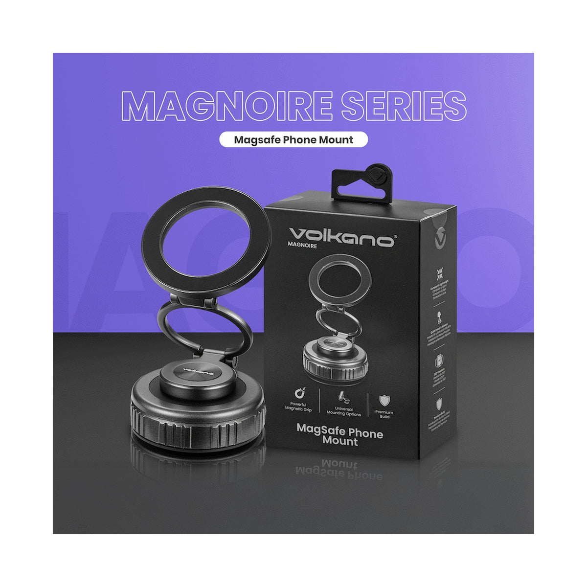 Volkano Magnoire Series Magsafe Phone Mount - Black