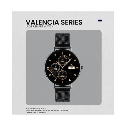 Volkano Valencia Series Ladies Smart Watch - Black