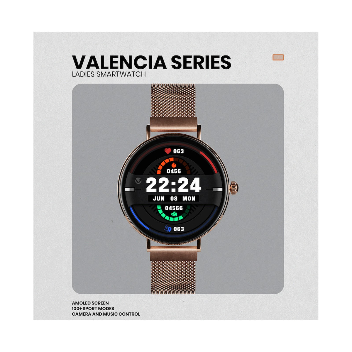 Volkano Valencia Series Ladies Smart Watch - Rose Gold