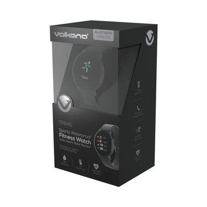 Volkano Active Tech Trend series Watch with heart rate monitor - Black