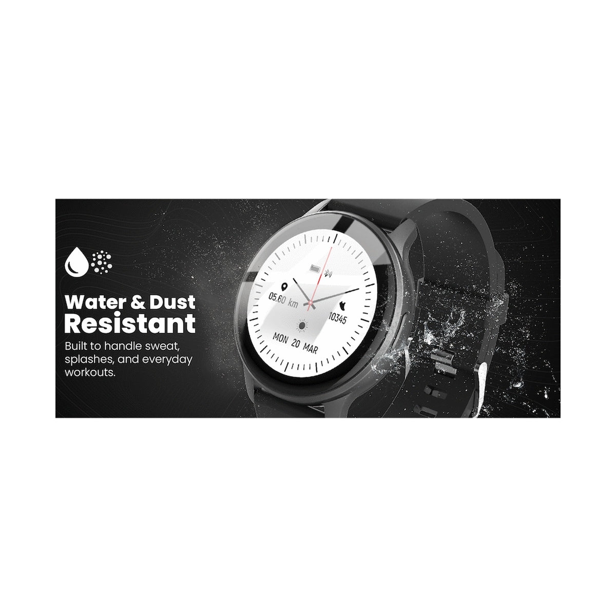 Volkano Active Tech Trend series Watch with heart rate monitor - Black