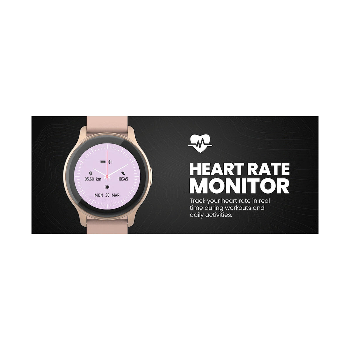 Volkano Active Tech Trend series Watch with heart rate monitor - Gold