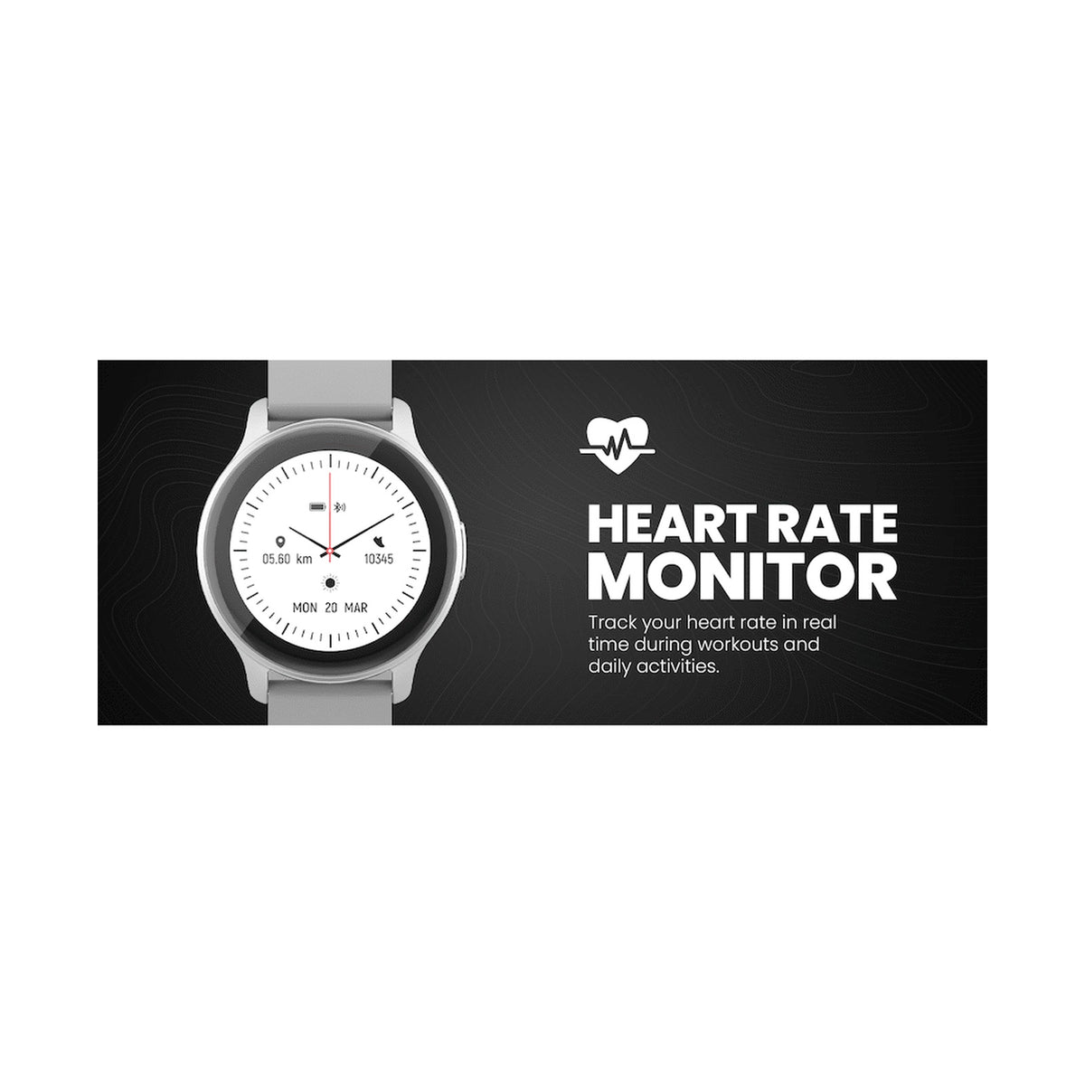 Volkano Active Tech Trend series Watch with heart rate monitor - Silver