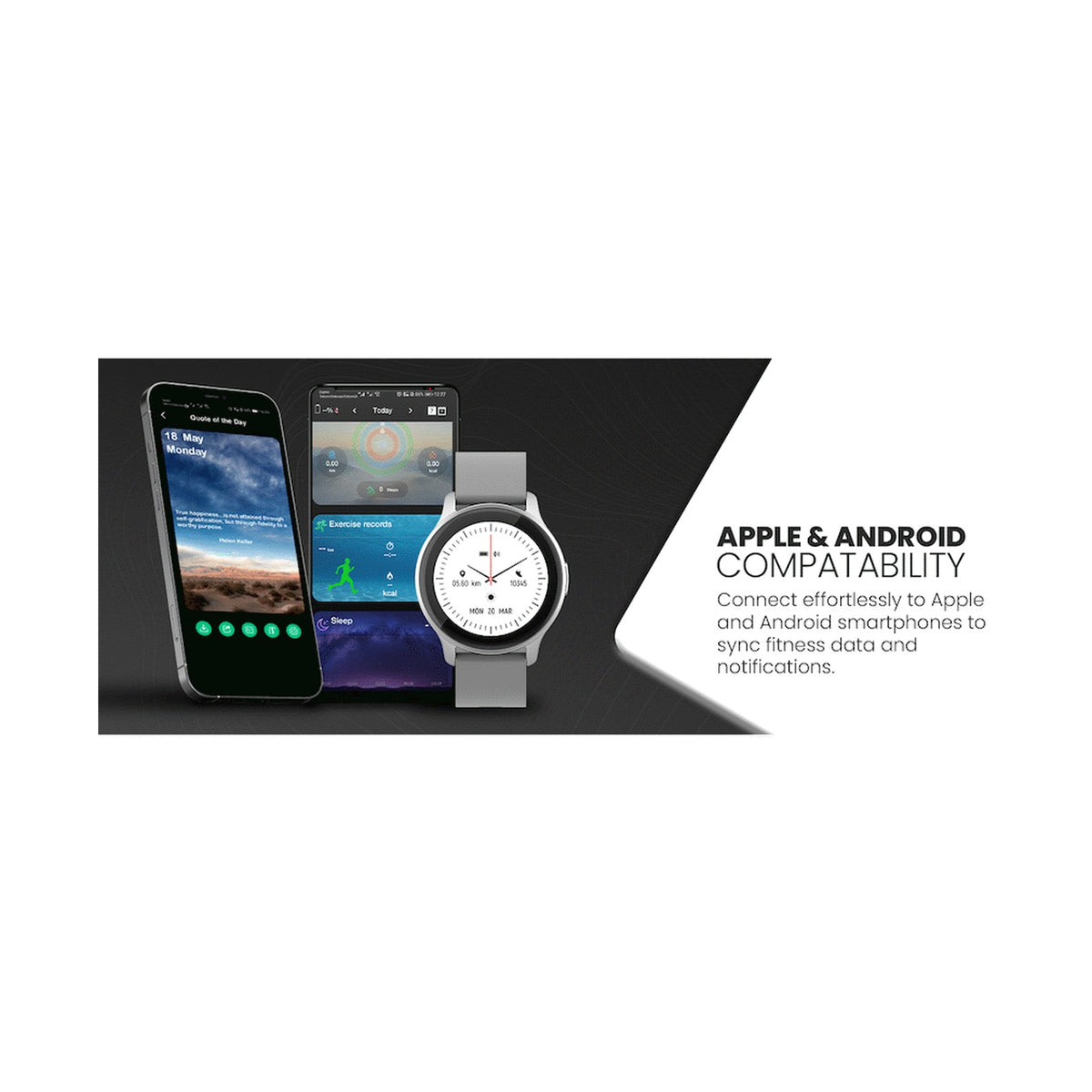 Volkano Active Tech Trend series Watch with heart rate monitor - Silver