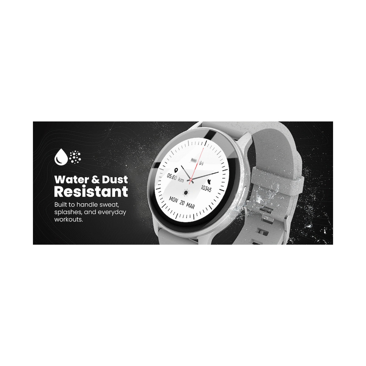 Volkano Active Tech Trend series Watch with heart rate monitor - Silver