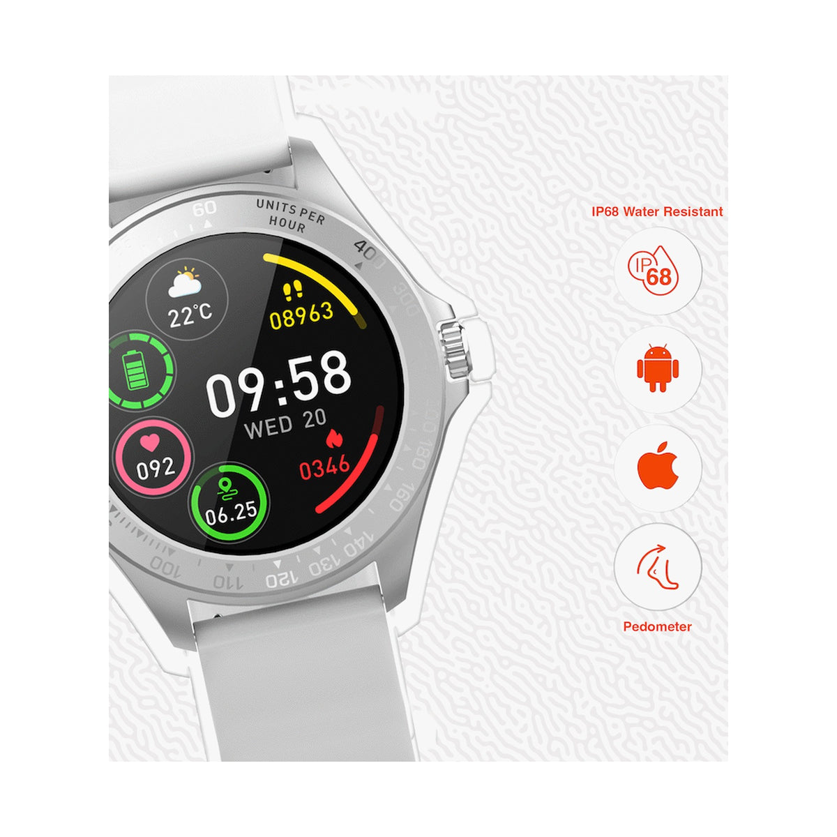Volkano Vogue Series Fashion Smart Watch - White