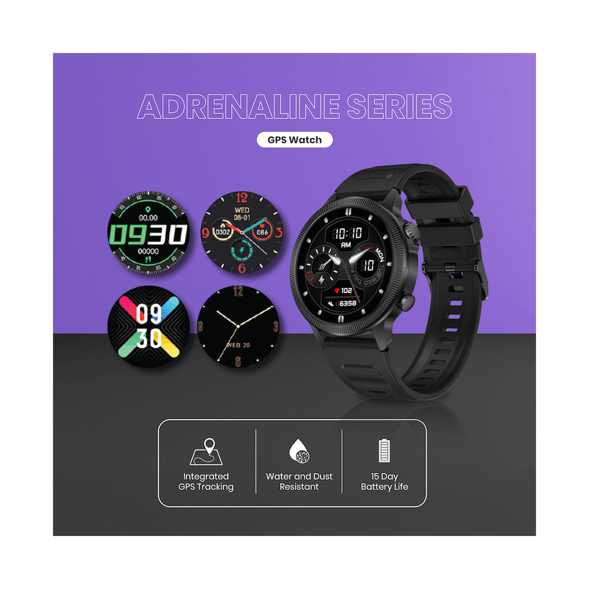 Volkano Active Tech Adrenaline Series GPS Watch with Heart Rate