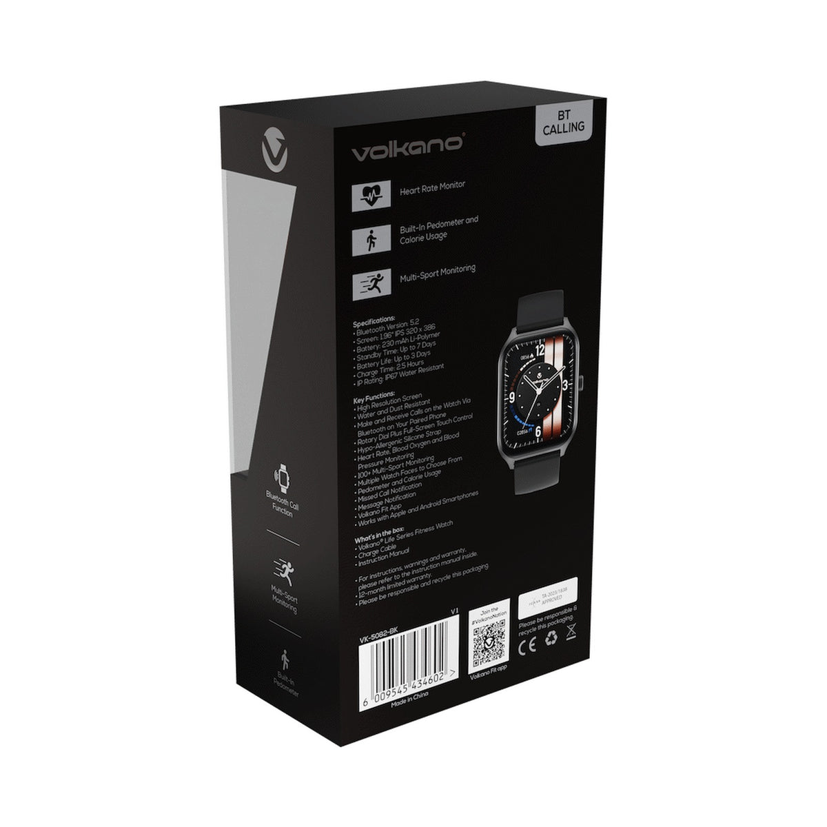 Volkano Life Series Smart Watches - Black