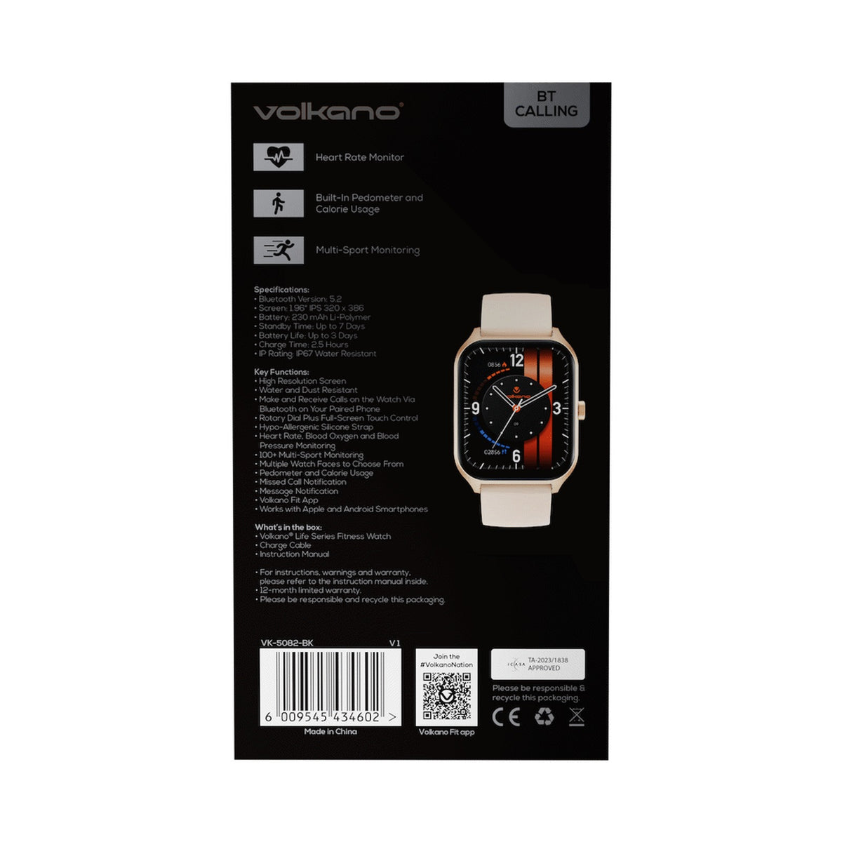 Volkano Life Series Smart Watches - Gold