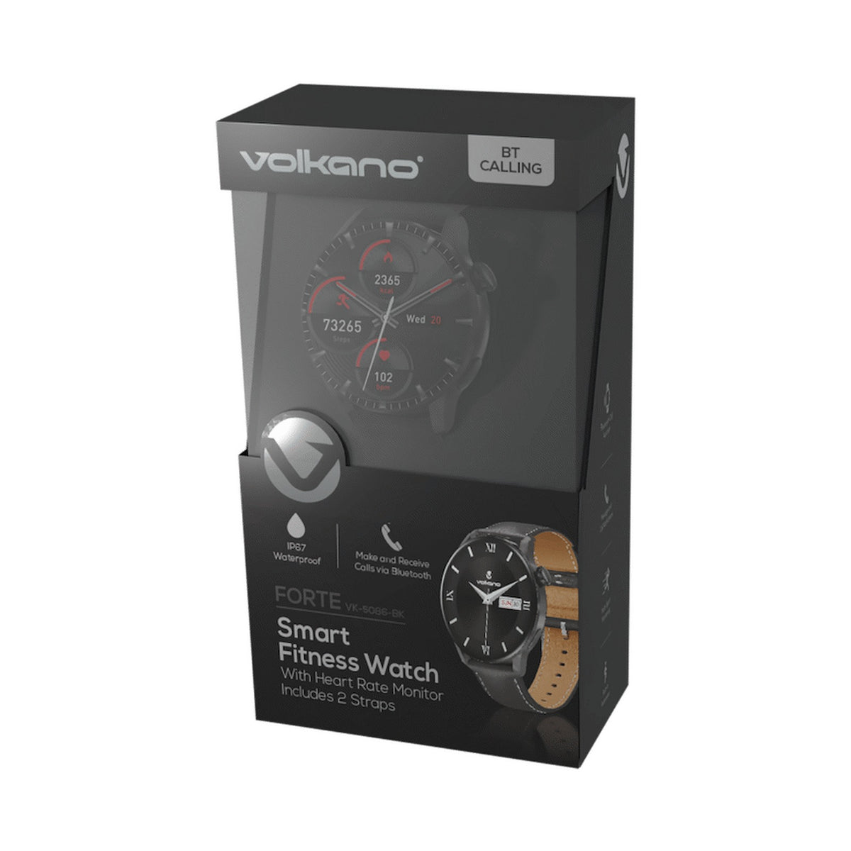 Volkano Forte Series Smart Watch with Leatherette Strap