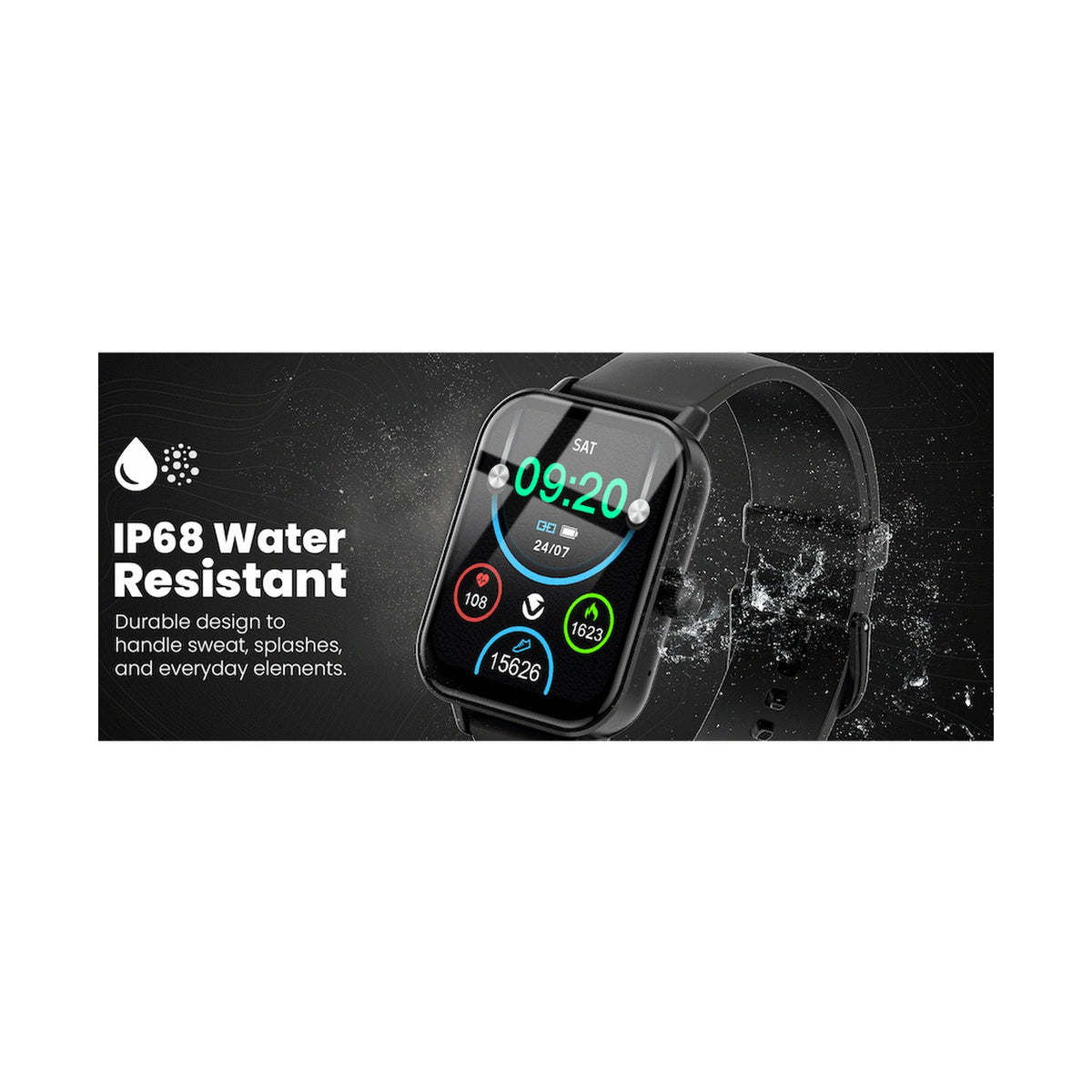 Volkano Chroma Series Smartwatch with Black Strap