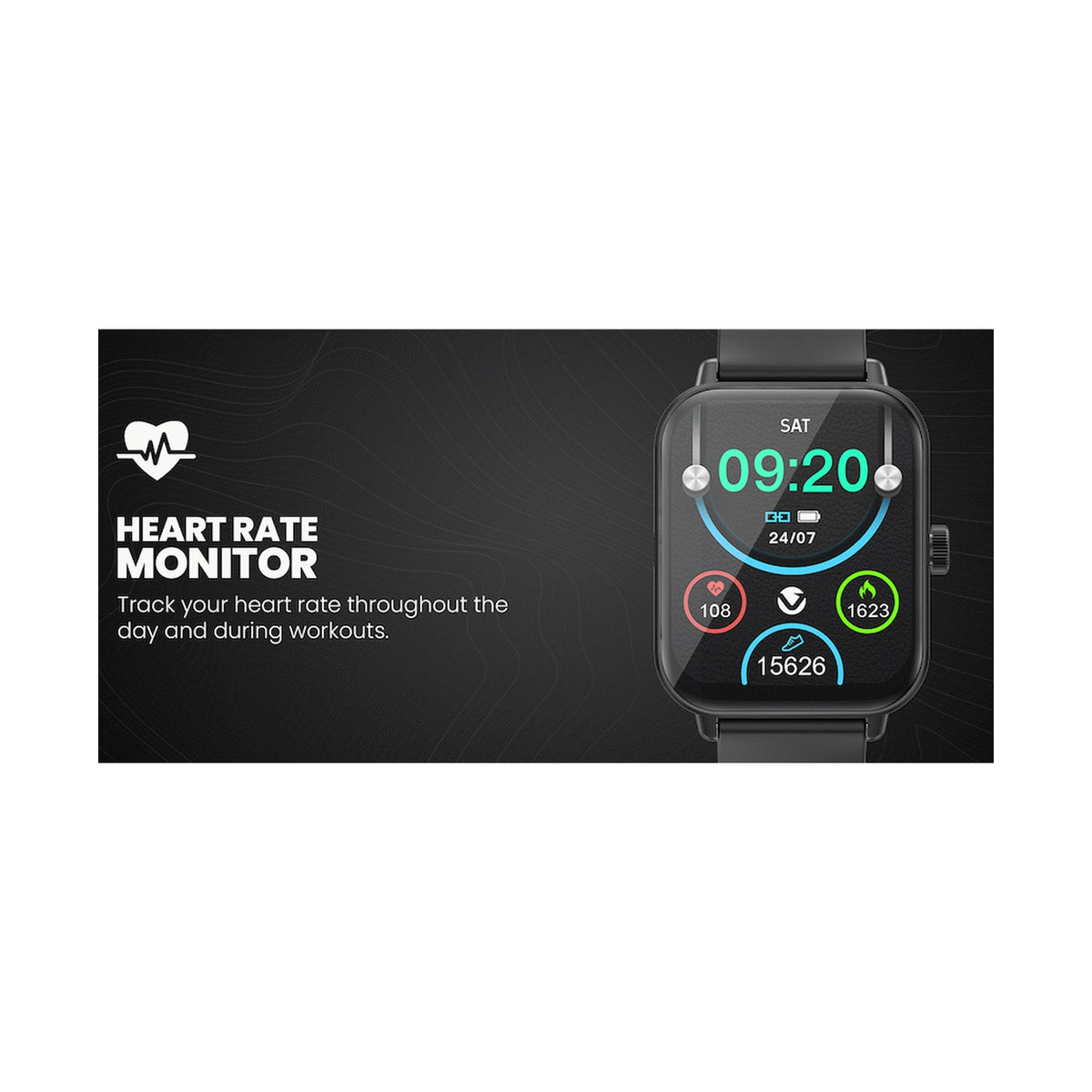 Volkano Chroma Series Smartwatch with Black Strap