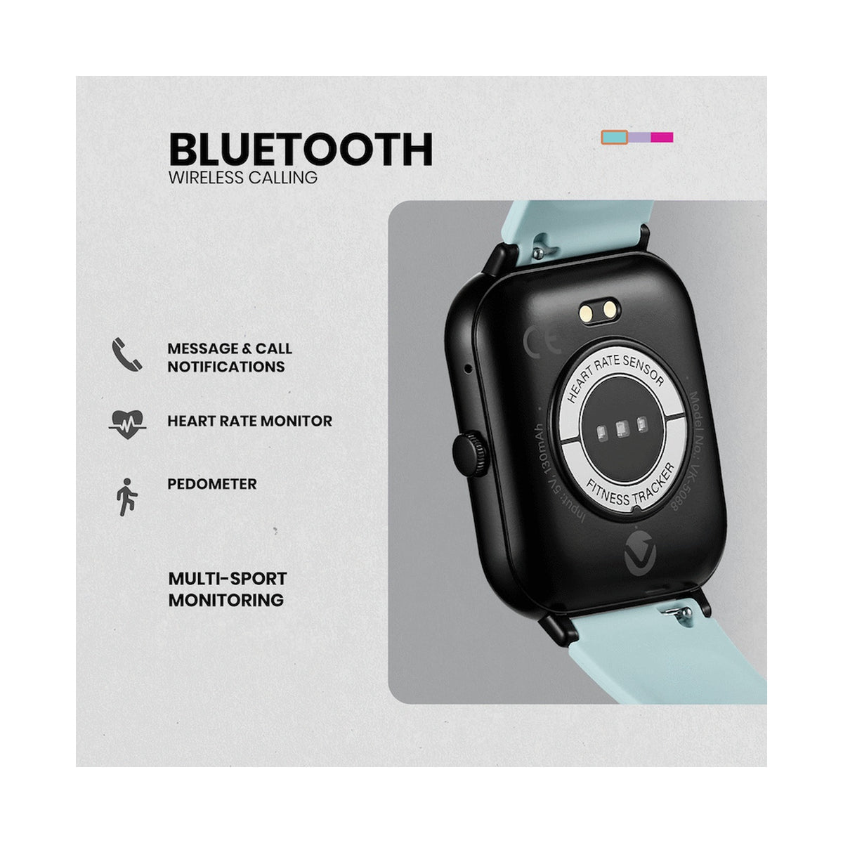 Volkano Chroma Series Smartwatch with Teal Strap