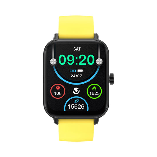 Volkano Chroma Series Smartwatch with Yellow Strap